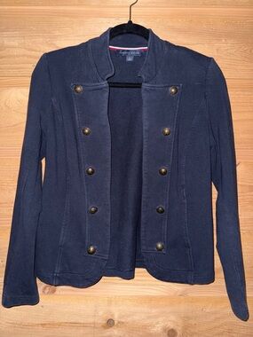 Tommy Hilfiger Navy Double-Breasted Military Blazer